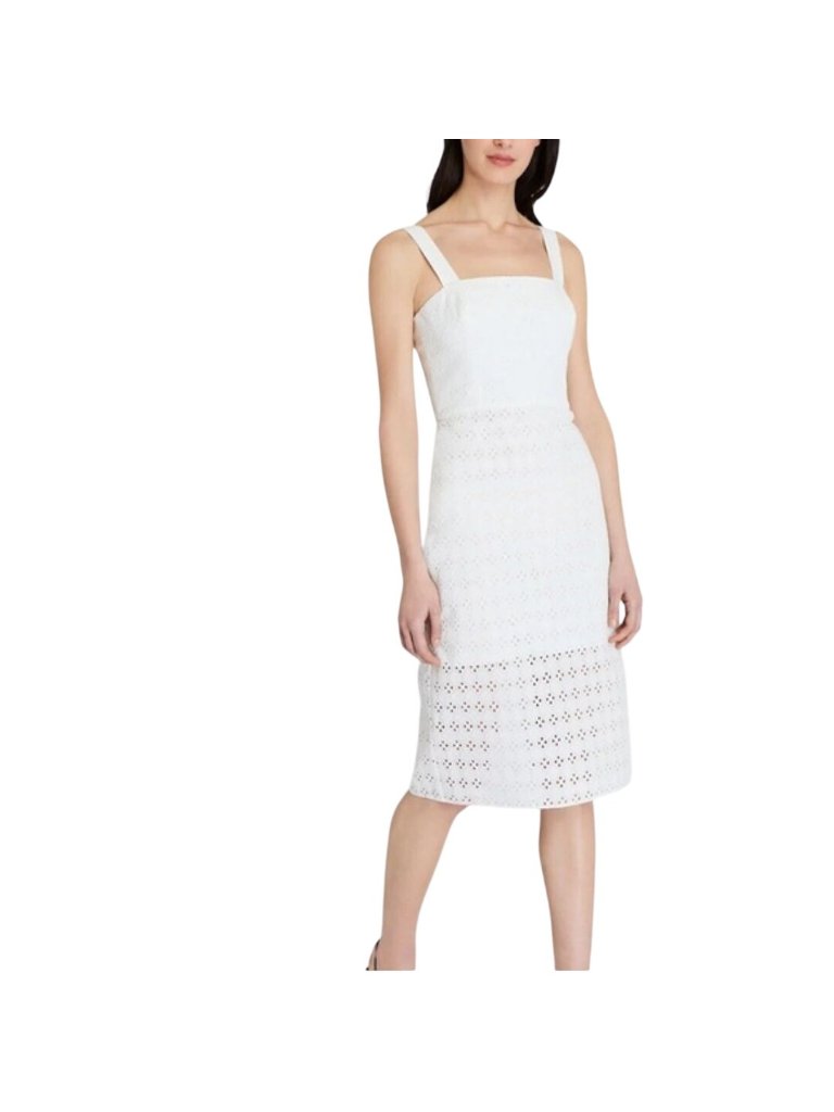 Club Monaco Nwt White Eyelet Lace Midi Dress Wedding Shower Designer Size 4